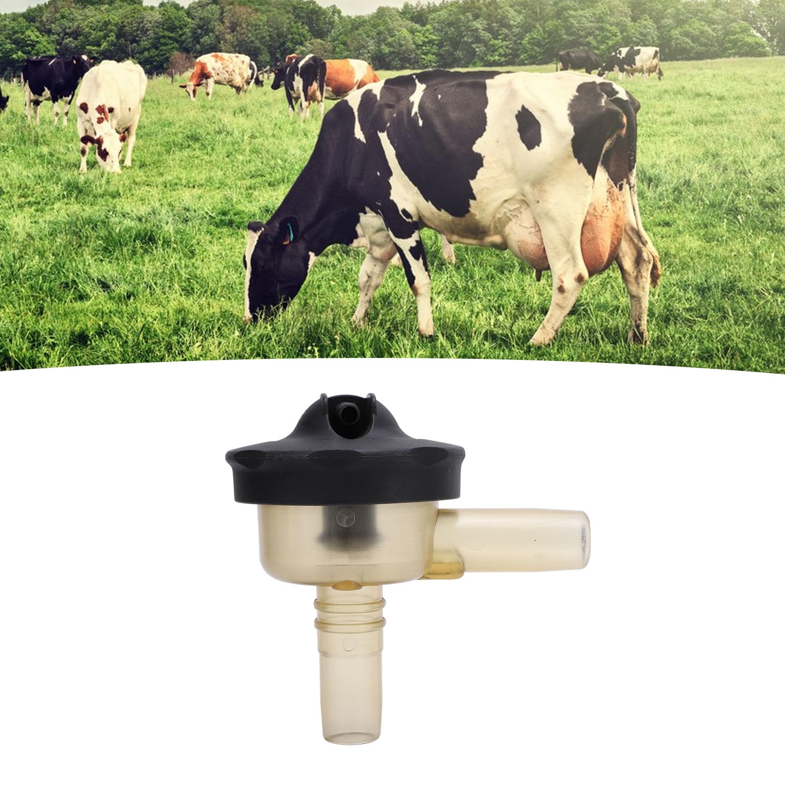 Tnfeeon Cow Milking Machine Vacuum Globe Valve with Sensor PSU Air Shut Off Valve for Diary Milking Equipment Vacuum Milking Machine Pressure Regulator Valve Accessories (Black)