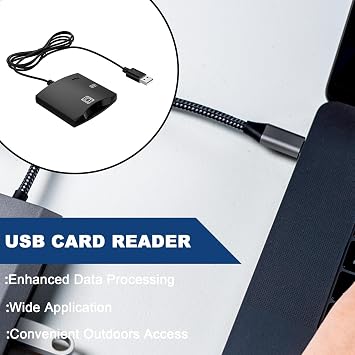 USB Smart Card Reader Plug and Play ID CAC Card Reader