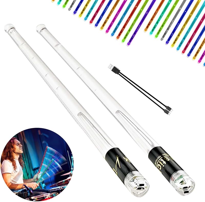 Shengruili LED Világító Dobverő 5A Piros Kék Fénnyel - Luminous Dobpálca Éjszakai Koncertekhez és Rendezvényekhez