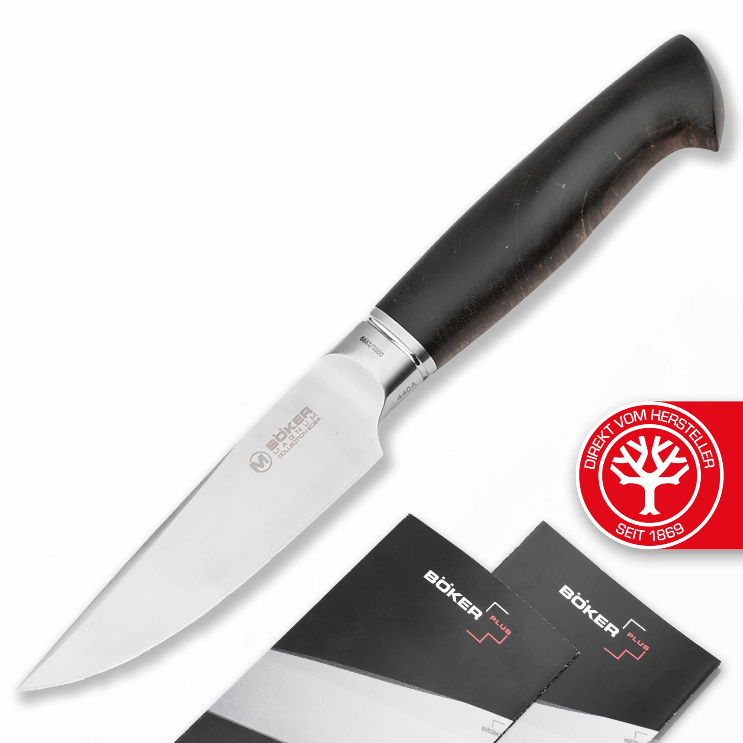 MAGNUM® Collection 2024 - Jagdmesser mit Holzgriff feststehend - Limited Edition Sammlermesser in Geschenkbox - Outdoormesser mit Lederscheide