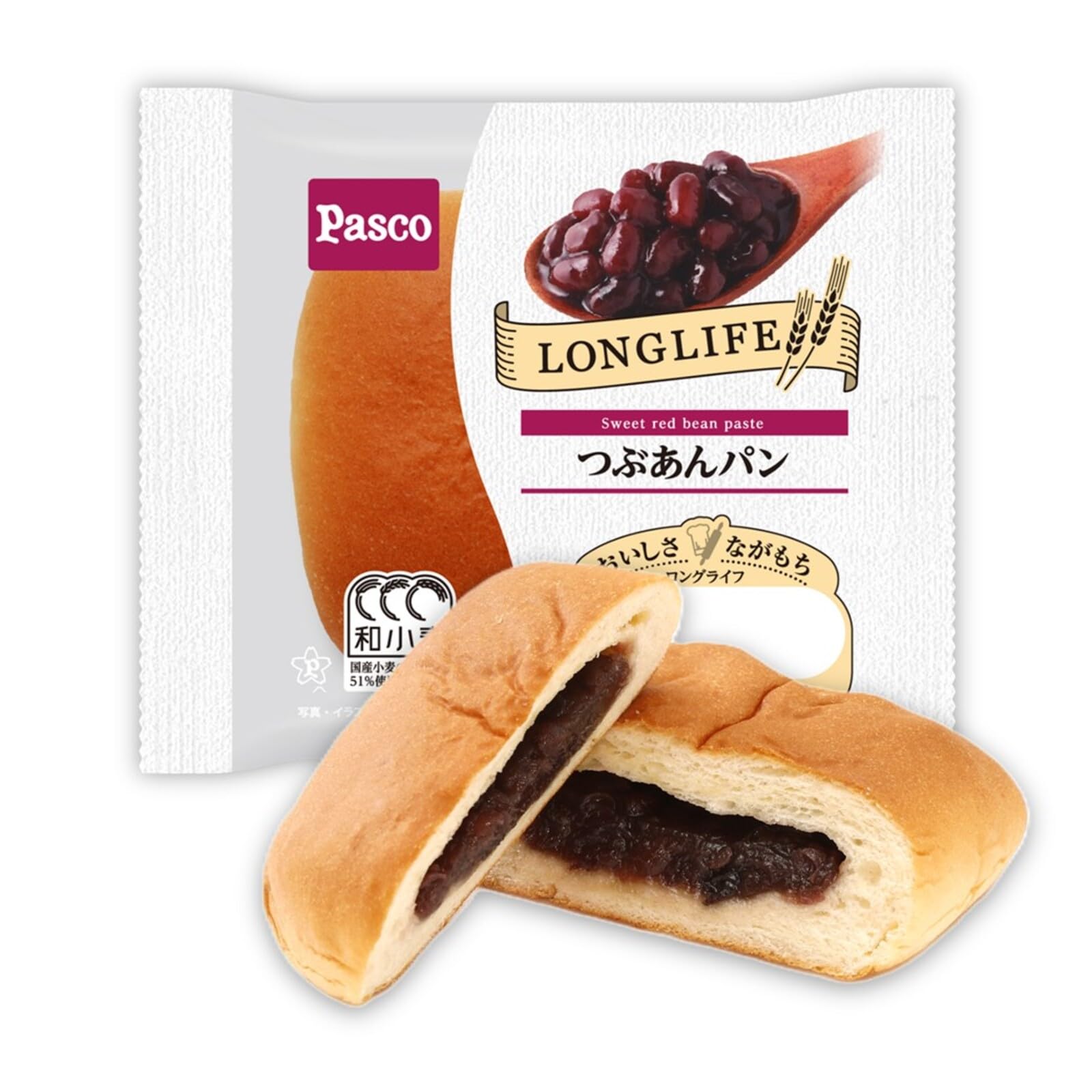 Amazon | パスコ つぶあんパン 10個入【ロングライフブレッド】｜Pasco