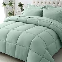 Vista 51 de JOLLYVOGUE - Juego de edredón de tamaño Queen, 7 piezas, cama en una bolsa, edredones ultrasuaves, edredón con relleno alternativo de plumón