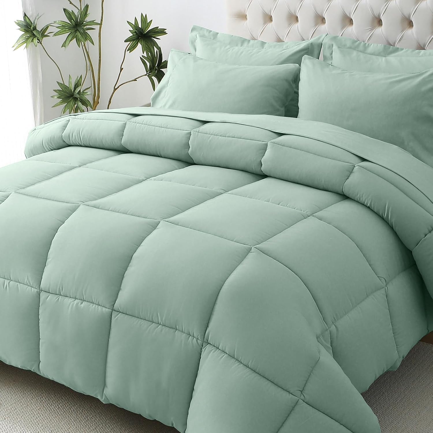 JOLLYVOGUE Black Queen Bedding Set - 7 Piece -30