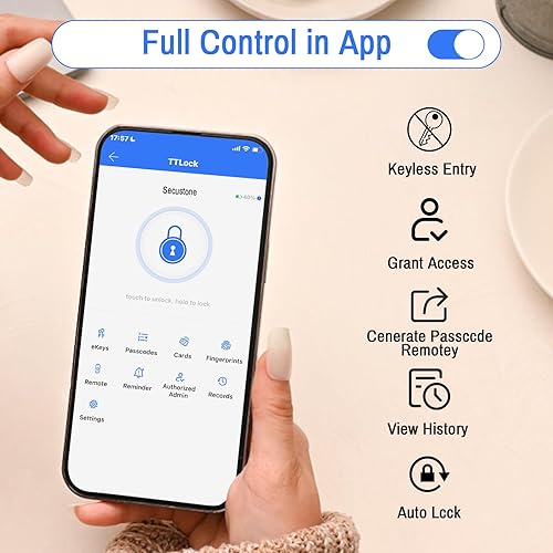 Miniatura 4 de Smart Lock - Cerradura de puerta de huella digital Secustone - Cerradura de puerta de entrada sin llave - Cerradura inteligente para puerta