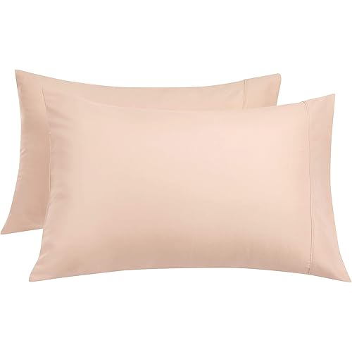 Amazon Basics Lightweight Super Soft Easy Care Microfiber Pillowcases - 2-Pack, Standard, Blush Pink