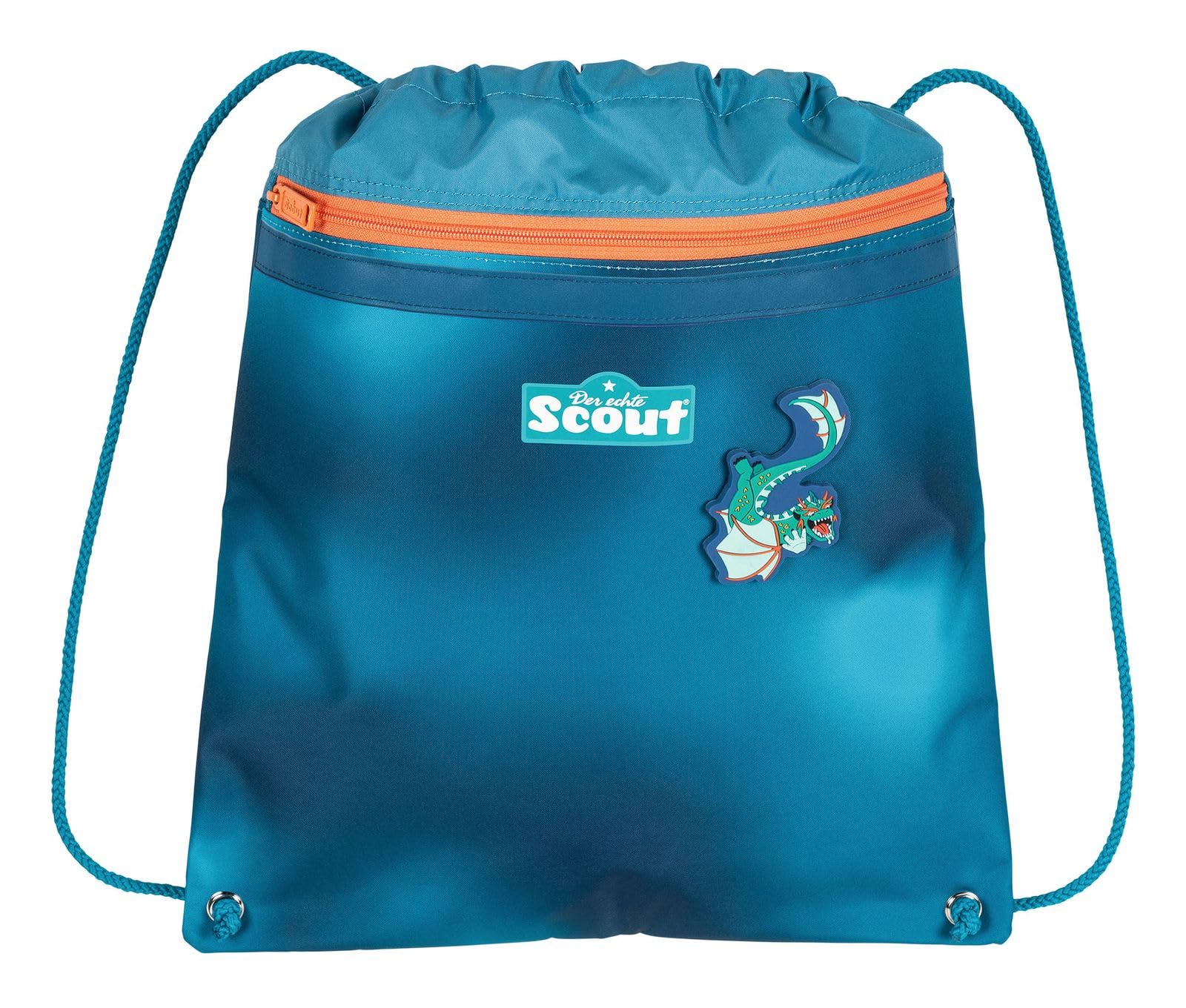 SCOUT Schulranzen Superflash Sunny II Set 4-teilig Seadragon blau