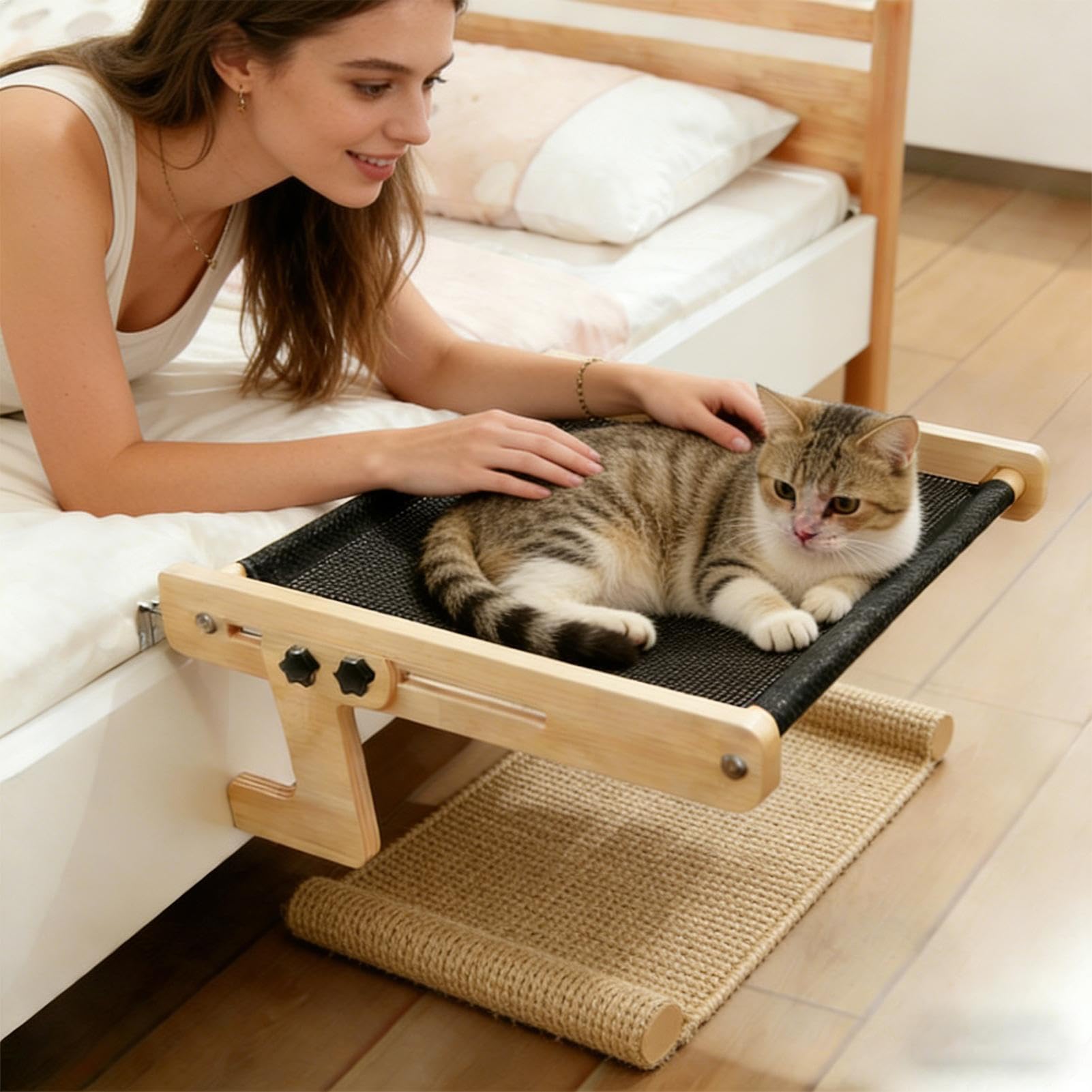 Katzen Hängeplatz Bettseitig Schwebende Innen-Hängematte für Haustiere