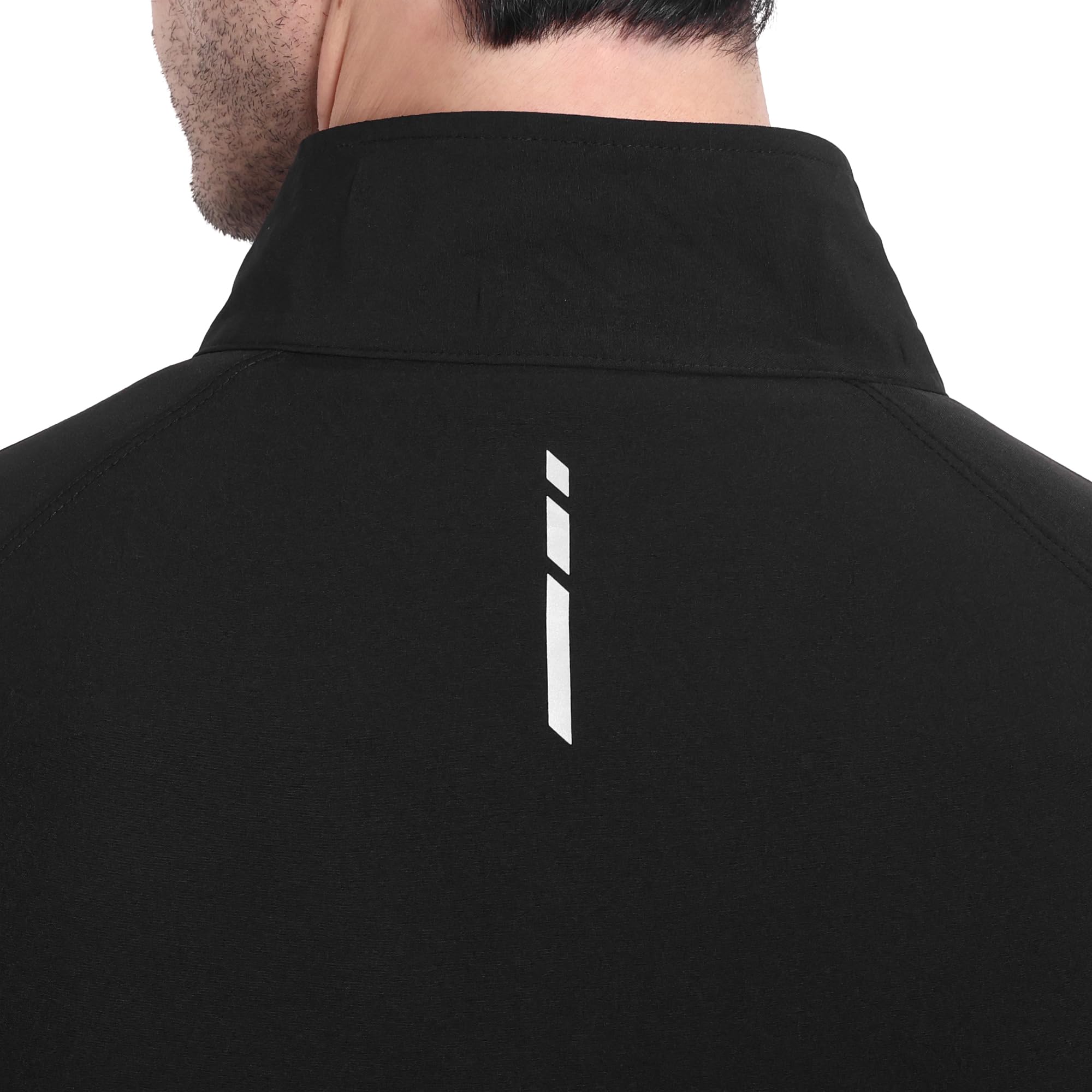 ASIAN AMJ-21 Black Men’s Athletic Zip-Up Jacket | Slim Fit Workout & Casual Wear, S 4