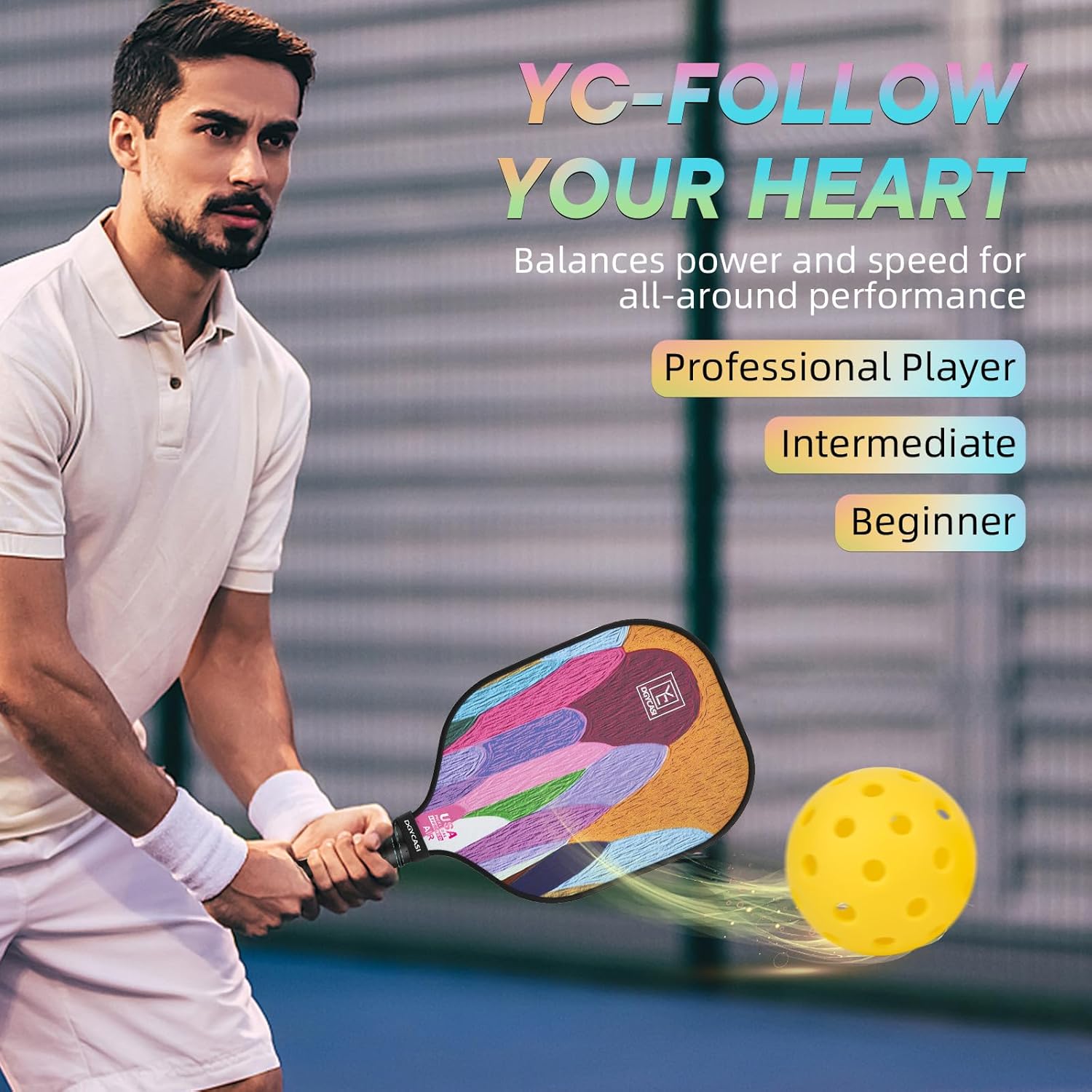 Pickleball Paddles Set of 2, 2026 USAPA Approved Pickleball Set, Fiberglass Lightweight Pickle Ball Rackets 2 Pack, 2 Outdoor Pickleball, 2 Indoor Pickleball Balls, 1 Pickleball Bag for Women and Men - Image 6