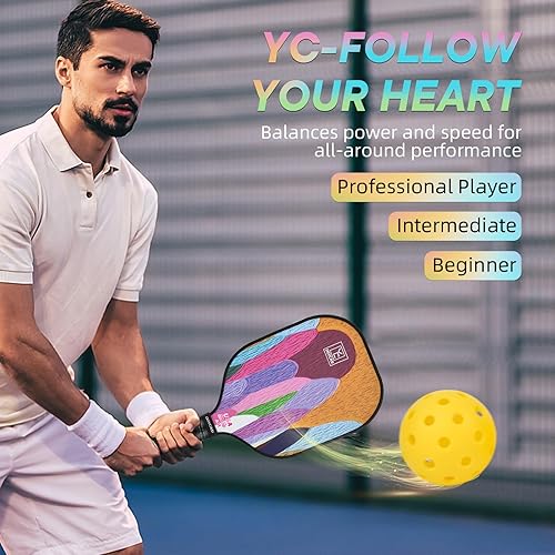 Miniatura 6 de Juego de 2 palas de pickleball, juego de pickleball aprobado por USAPA 2025, raquetas ligeras de fibra de vidrio para pickle ball paquete de 2, 2