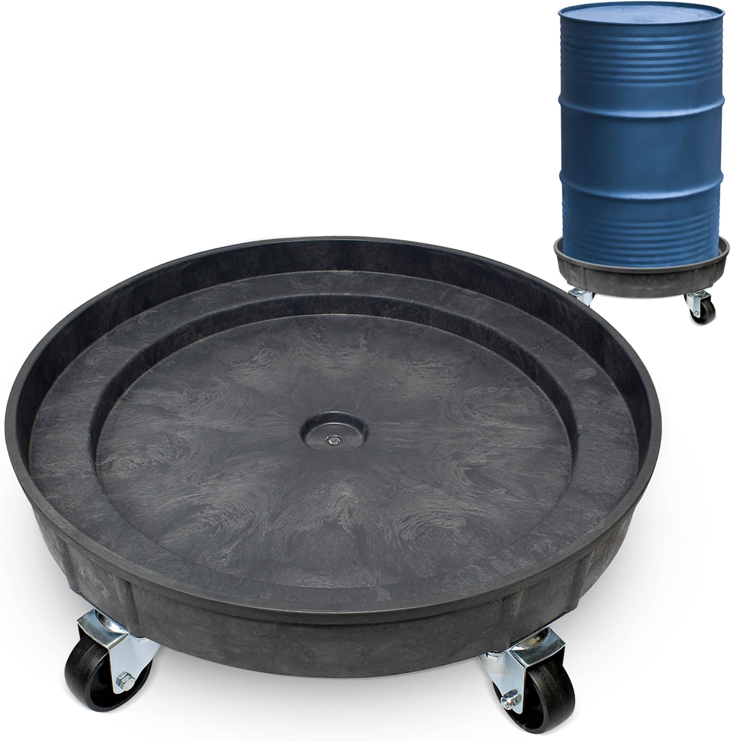 BISupply Plastic 30/55 Gal Drum Dolly Barrel Cart - 55 Gallon Drum Dolly