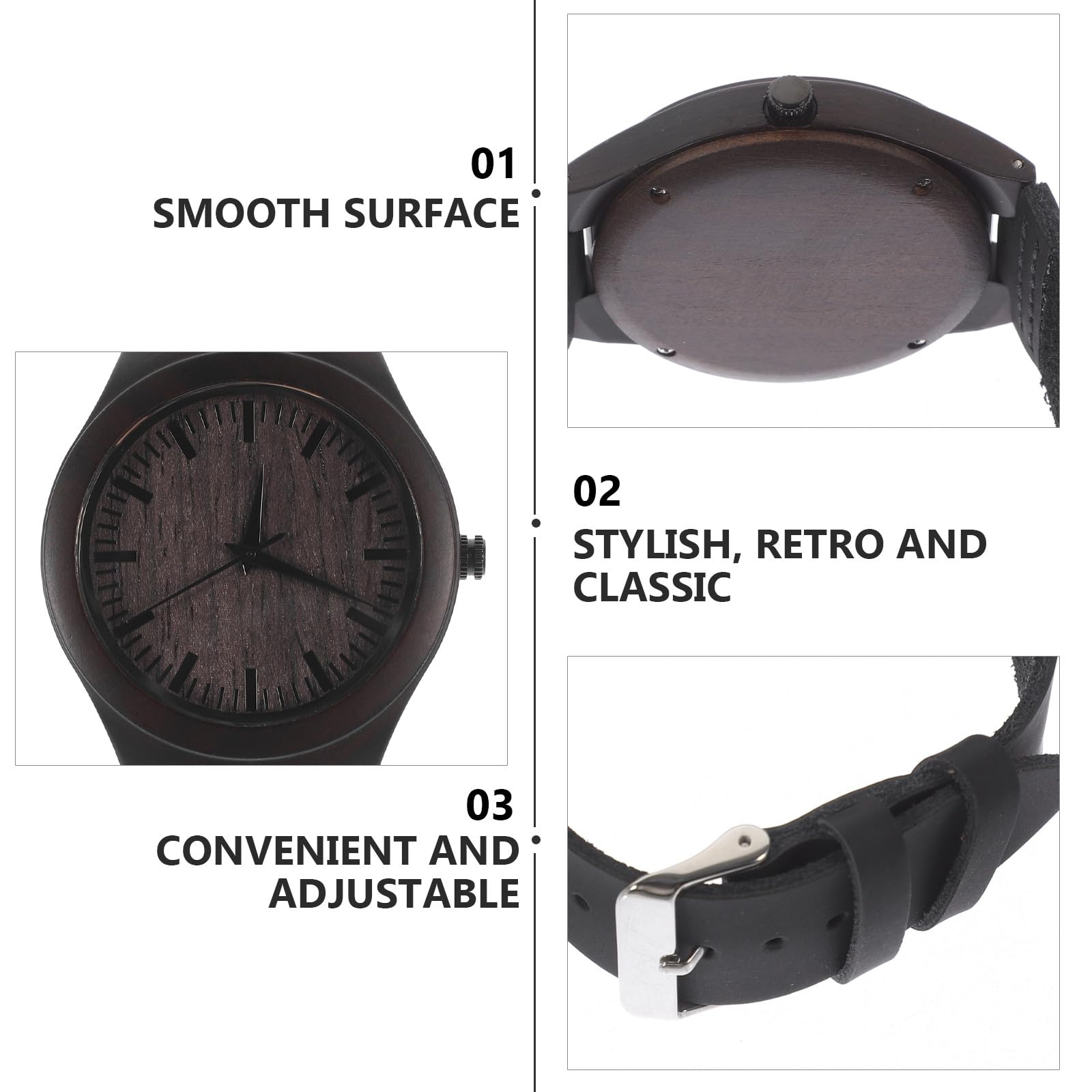 Ciieeo Reloj de Madera Natural para Hombre Cuarzo Preciso Correa Ligera de Madera Ecológica Diseño Casual Cómodo Regalo para Esposo y Padre