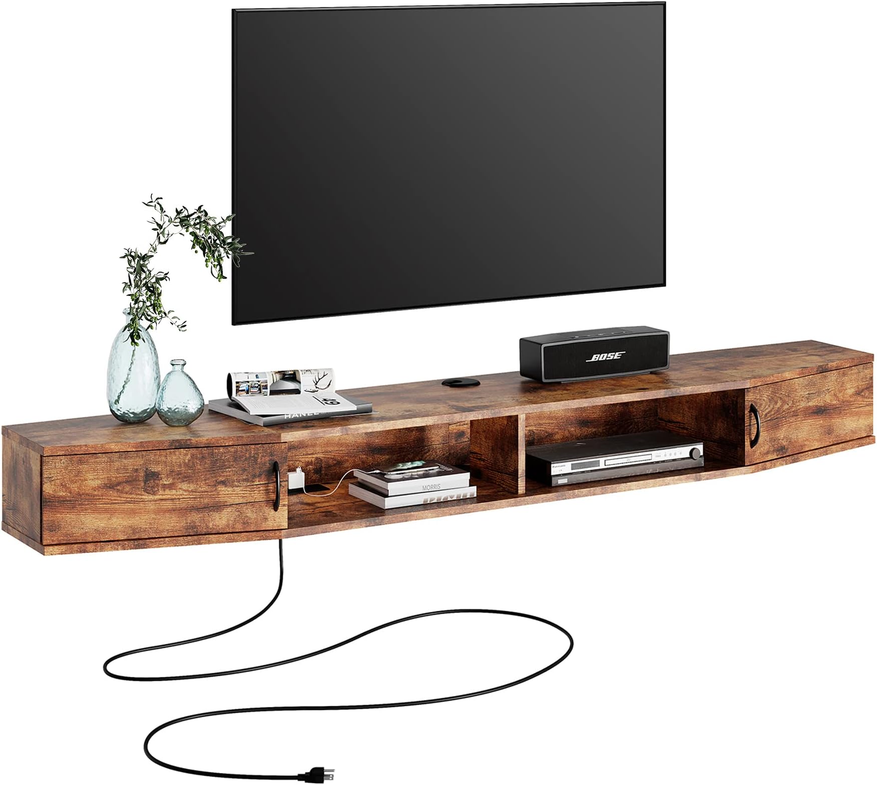 WAMPAT 70 inch Floating Entertainment Center for Storage