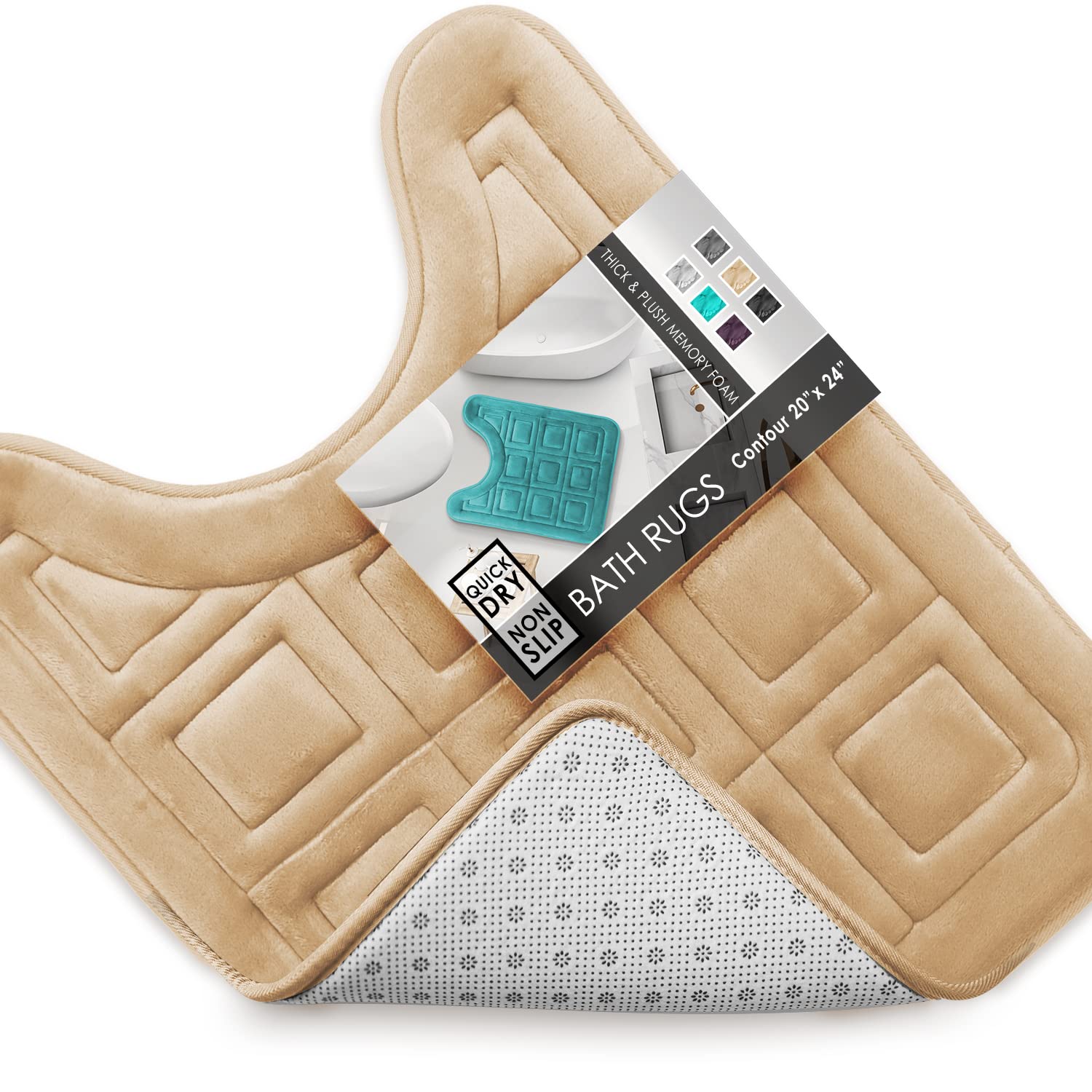 Clara Clark Bathroom Rugs, Velvet Memory Foam Bath Mat, Ultra Soft Non Slip and Absorbent.