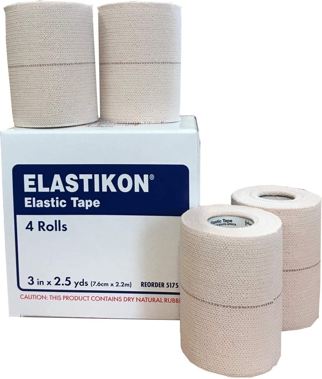 Johnson & Johnson Elastikon First Aid Elastic Tape, 3” X 5 Yards, 4 Count