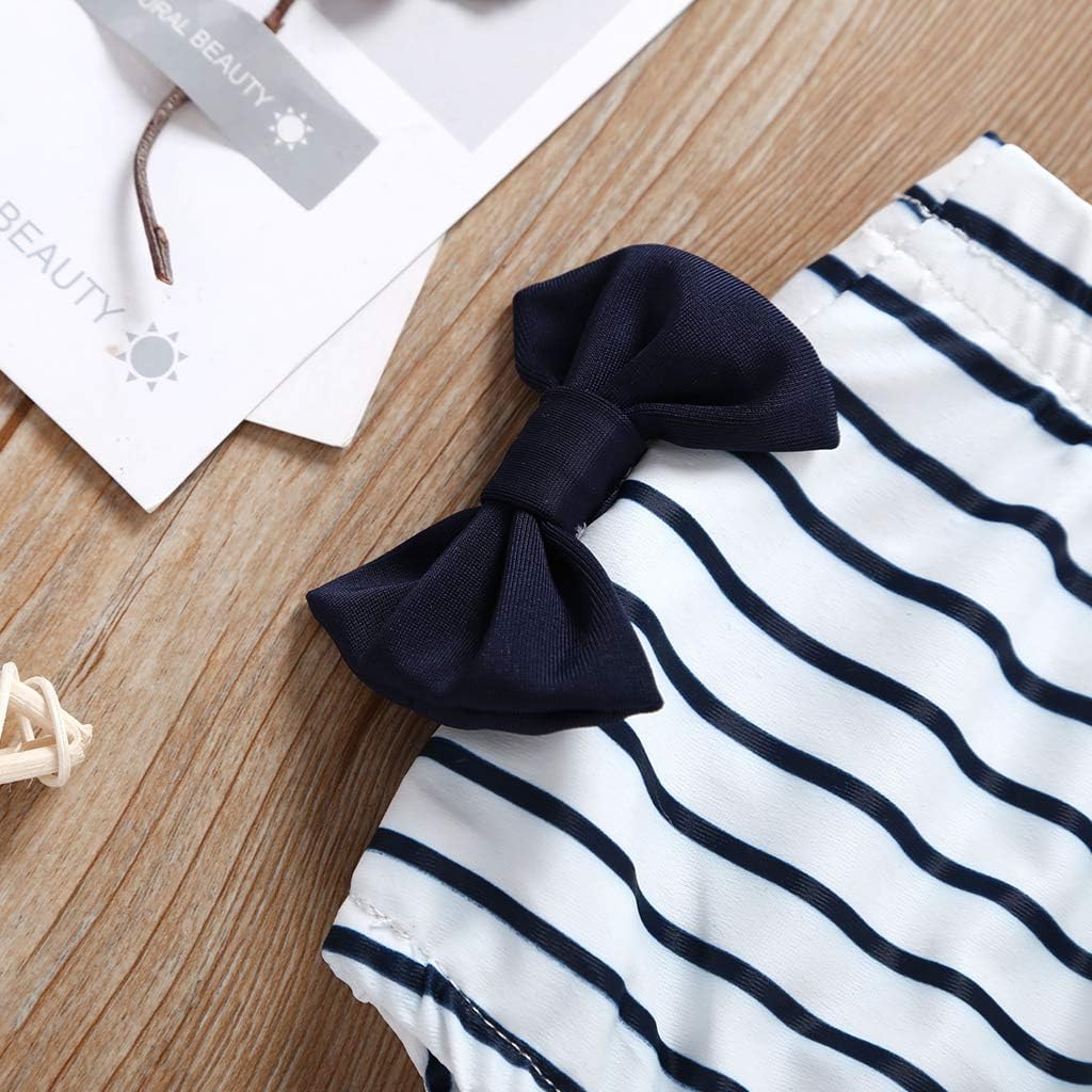 Toddler Baby Girl Bikini Striped Toddler Swimsuit Bathing Suit Ruffles Swimwear Tankini 2 Piece Set: Clothing, Shoes & Jewelry