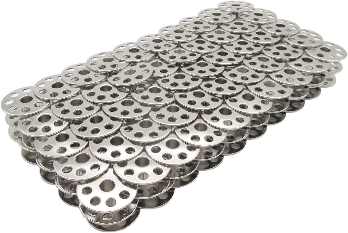 CKPSMS Brand - M Size Metal bobbins with Inner Hole Diameter just Short of 1/4inch(6mm) Compatible with/Replacement for CONSEW Brand 205RB,206RB JUKI Brand DNU-241,DNU-1541,DNU-1541S,DU-1181(100PCS)