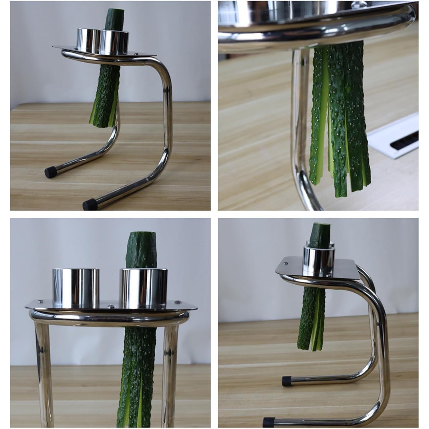 Cortador manual de zanahoria, cortador de pepino con 2 cuchillas, herramienta de corte rápido para sushi, ensaladas y preparación de comidas