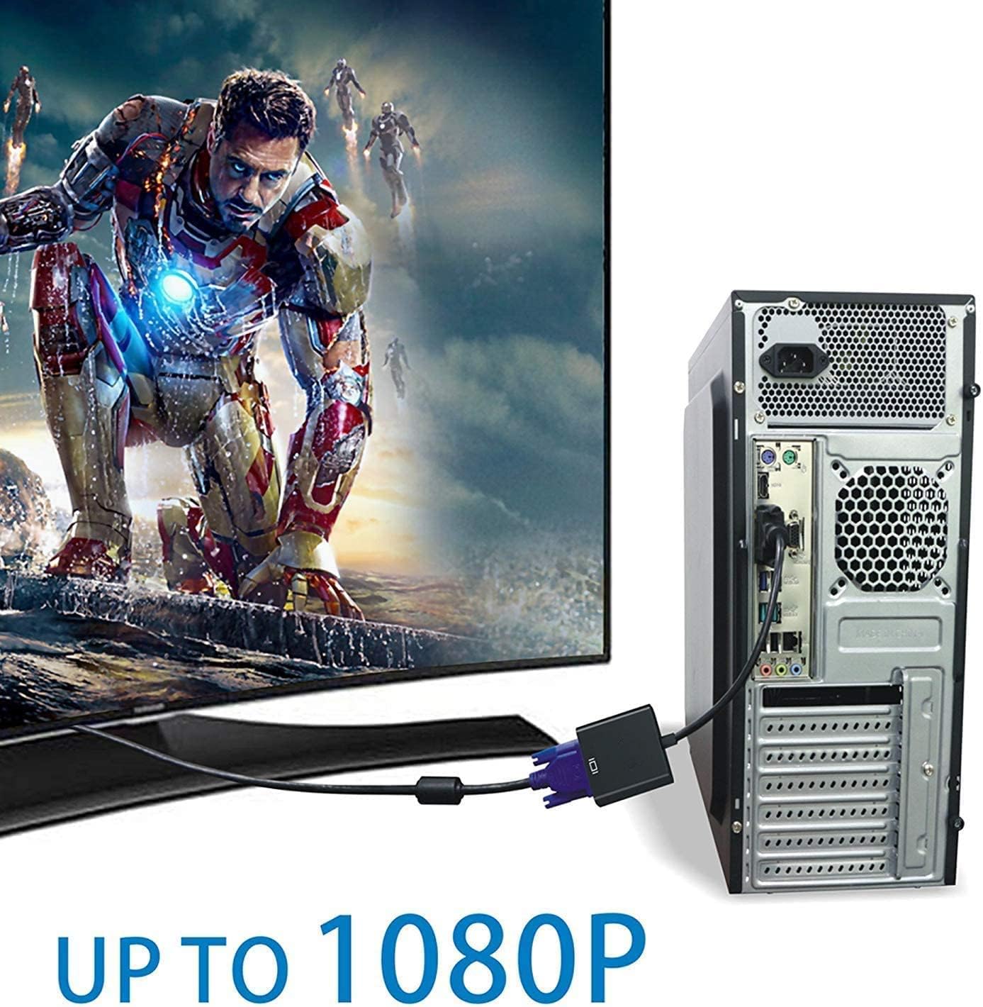 DVI to VGA Adapter, GANA 1080p Active DVI-D to VGA Adapter Converter 24+1 Male to Female Supporting 60Hz and 3D for DVI Systems to Connect to VGA displays