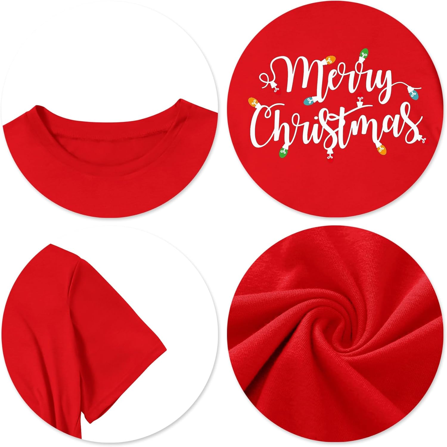 Christmas Shirts Toddler Boy Girls Merry and Bright T-Shirt Christmas Lights Graphic Tees Holiday Tops - Image 6