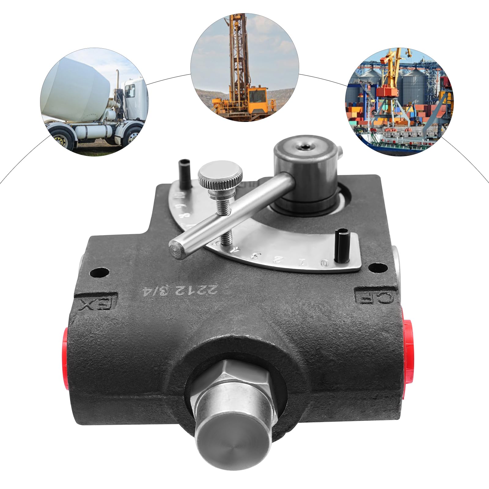 Válvula de control de flujo hidráulico de 115 l/min, válvula de control hidráulico ajustable 0 – 30 GPM, válvula hidráulica de 3000 PSI con conector NPT de 3/4 pulgadas para tractor, cargador