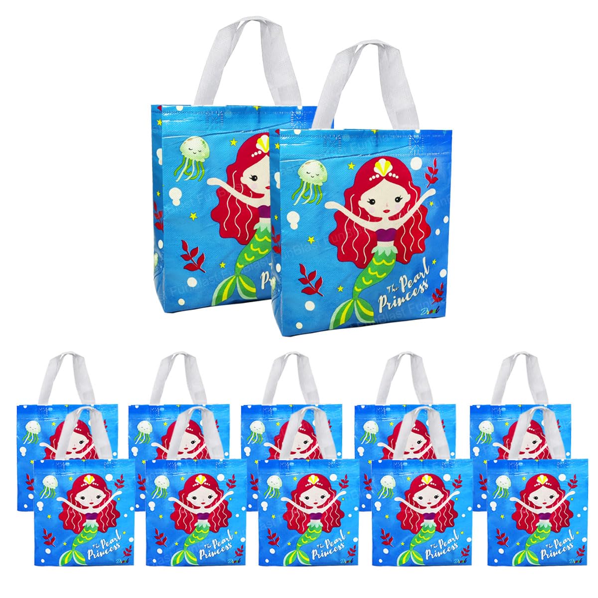 FunBlast Multi-Purpose Reusable Hand Carry Bag - Mermaid Gifting Bags for Return Gifts, Non-Woven Carry Bags, Birthday Gifting Bags for Return Gifts (12) (B0CNVQDX83) Amazon Price History, Amazon Price Tracker