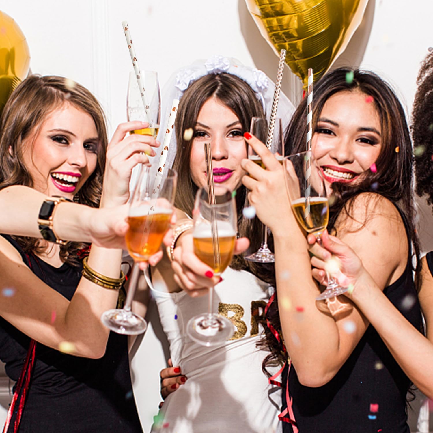 Cannucce Di Carta Oro Rosa Per Compleanno, Confezione Da 10 Con Numero 30, Per Festa 30 Anni