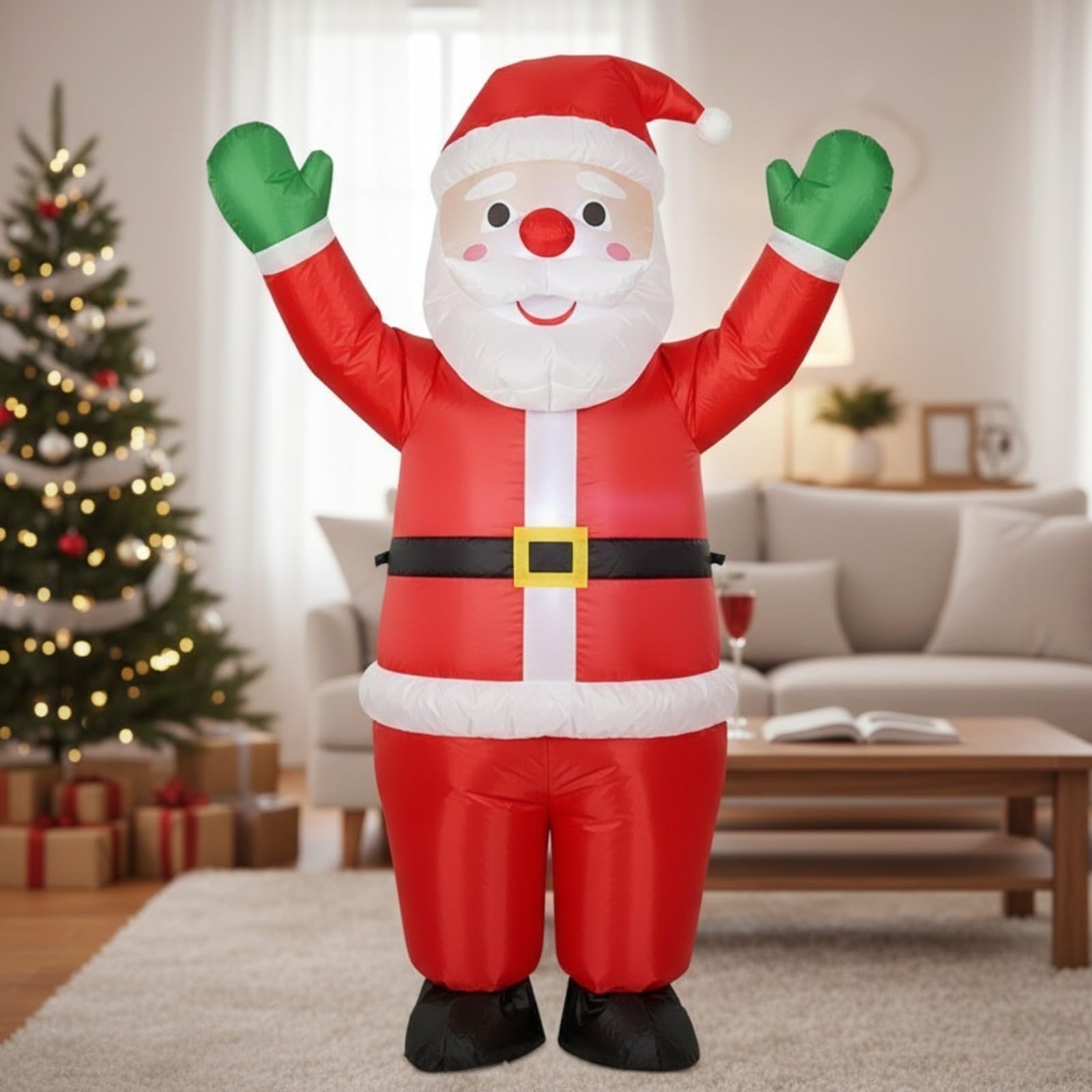 Costume Gonfiabile di Personaggio Natalizio a Corpo Intero Portatile Costume Gonfiabile di Personaggio Natalizio Divertente Vestito Scena