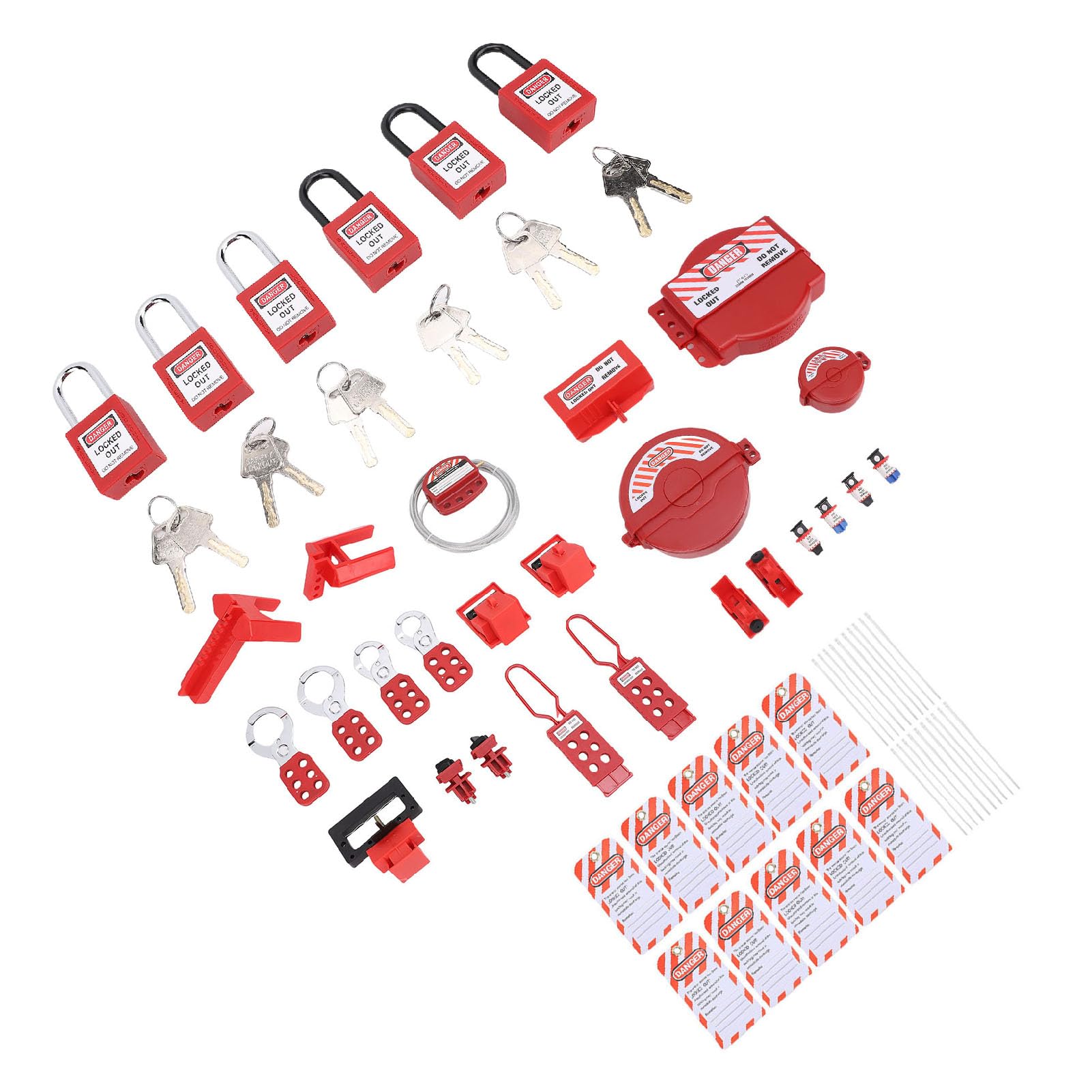 Fabater Kit de Etiquetado de Bloqueo, Kits LOTO Resistentes que Cumplen con OSHA para Bloqueo Eléctrico y de Válvulas, de Disyuntor con Candados de Seguridad y Cerrojos para Mantenimiento Seguridad