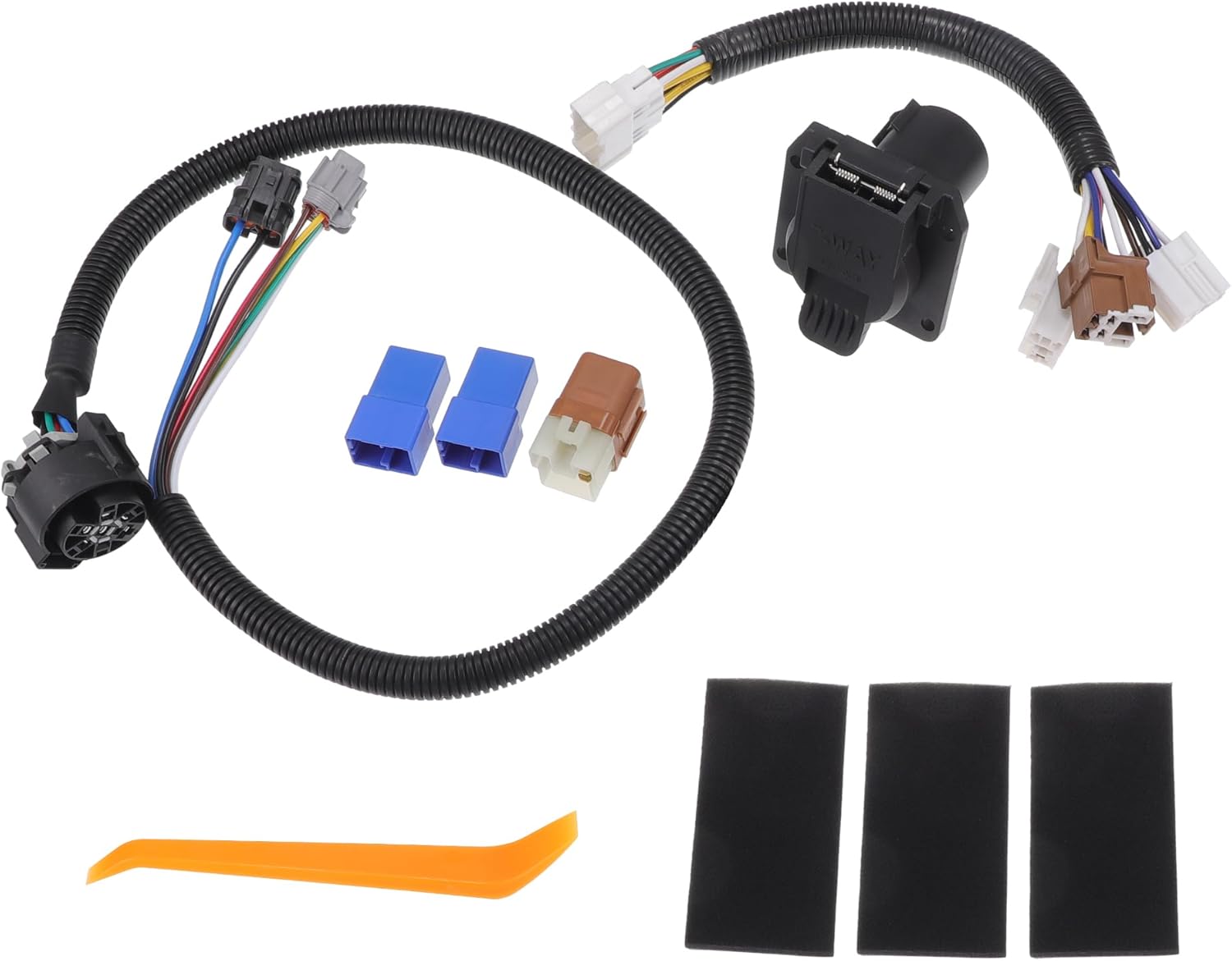 Vehicle Trailer Wiring Harness, with Relay Harness Included for Nissan Frontier 2005-2022 Plastic Black, 1 Set
