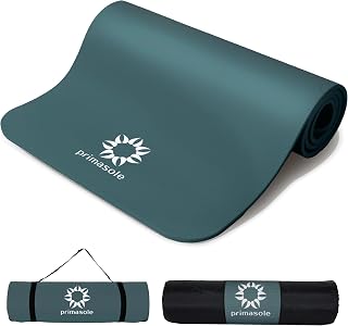 Primasole Thick Yoga Mat, 1/2-Inch Extra Thick NBR Mat with Enhanced Stability - Textured Design, Lightweight Mat with Carrying Strap & Case for Yoga, Pilates, Gym & Home Use (Multiple Colors)