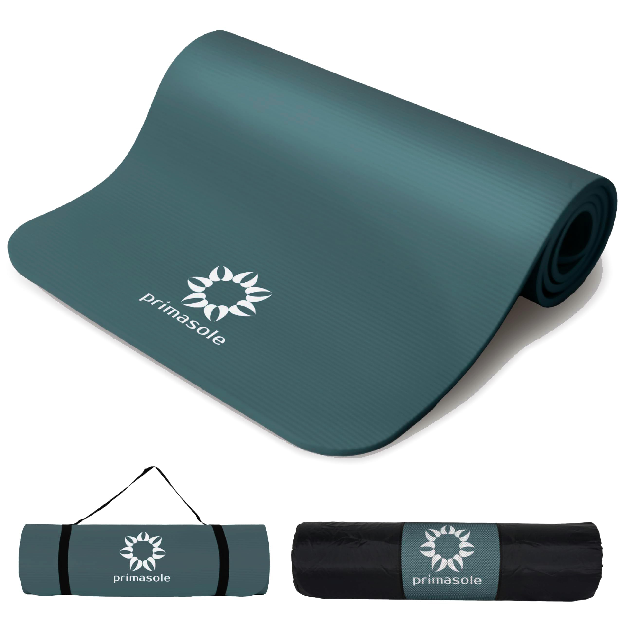 Primasole Thick Yoga Mat, 1/2-Inch Extra Thick NBR Mat with Enhanced Stability - Textured Design, Lightweight Mat with Carrying Strap &amp; Case for Yoga, Pilates, Gym &amp; Home Use (Multiple Colors)