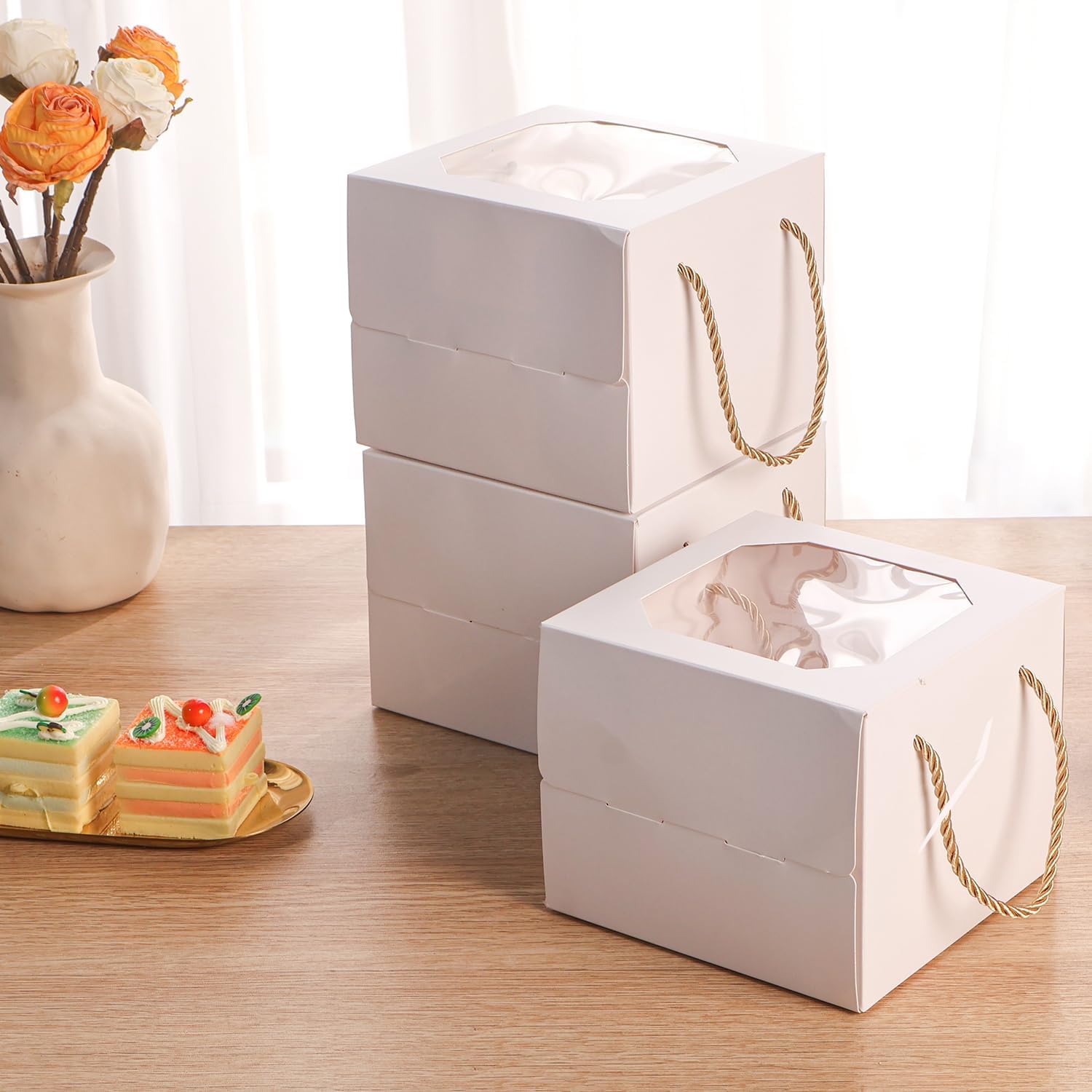 6x6x5 Inch Small Cake Box with Window, 6 inch cake box, Bakery Pastry