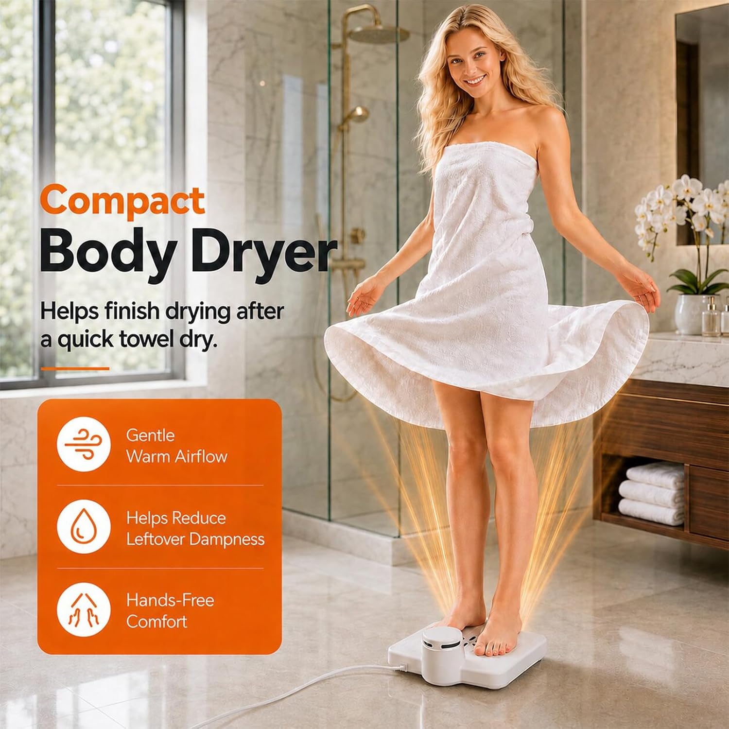 Body Dryer for After Shower, Compact Body and Feet Dryer, Cool & Warm Modes image 2