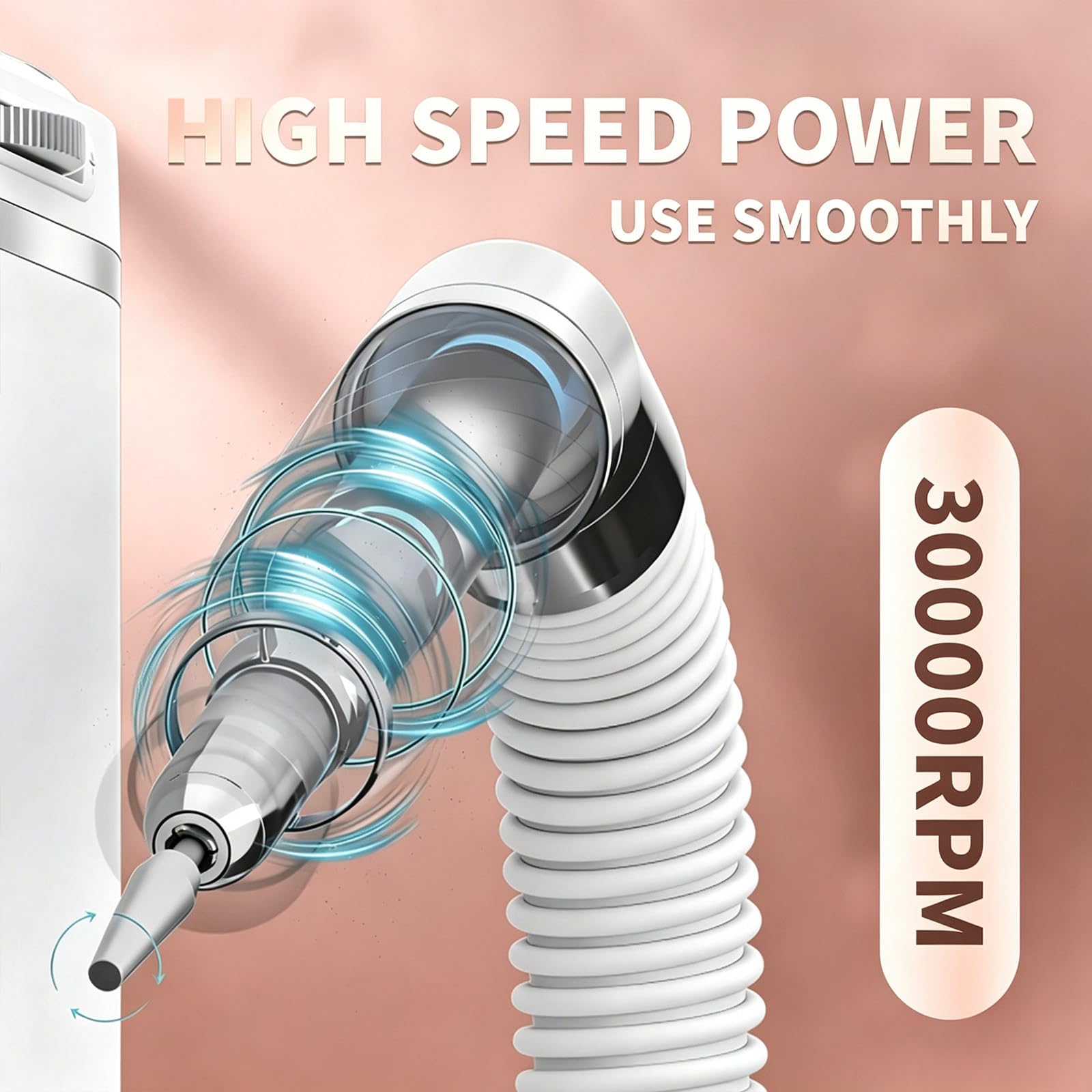 Profi Staubabsauger Und Nagelpolierer 2-in-1 | Kombination Für Maximale Effizienz | 30.000 U/Min | Bürstenloser Motor Für Langlebigkeit | Geräuscharm ≤68 dB | Mit Einstellbarem White