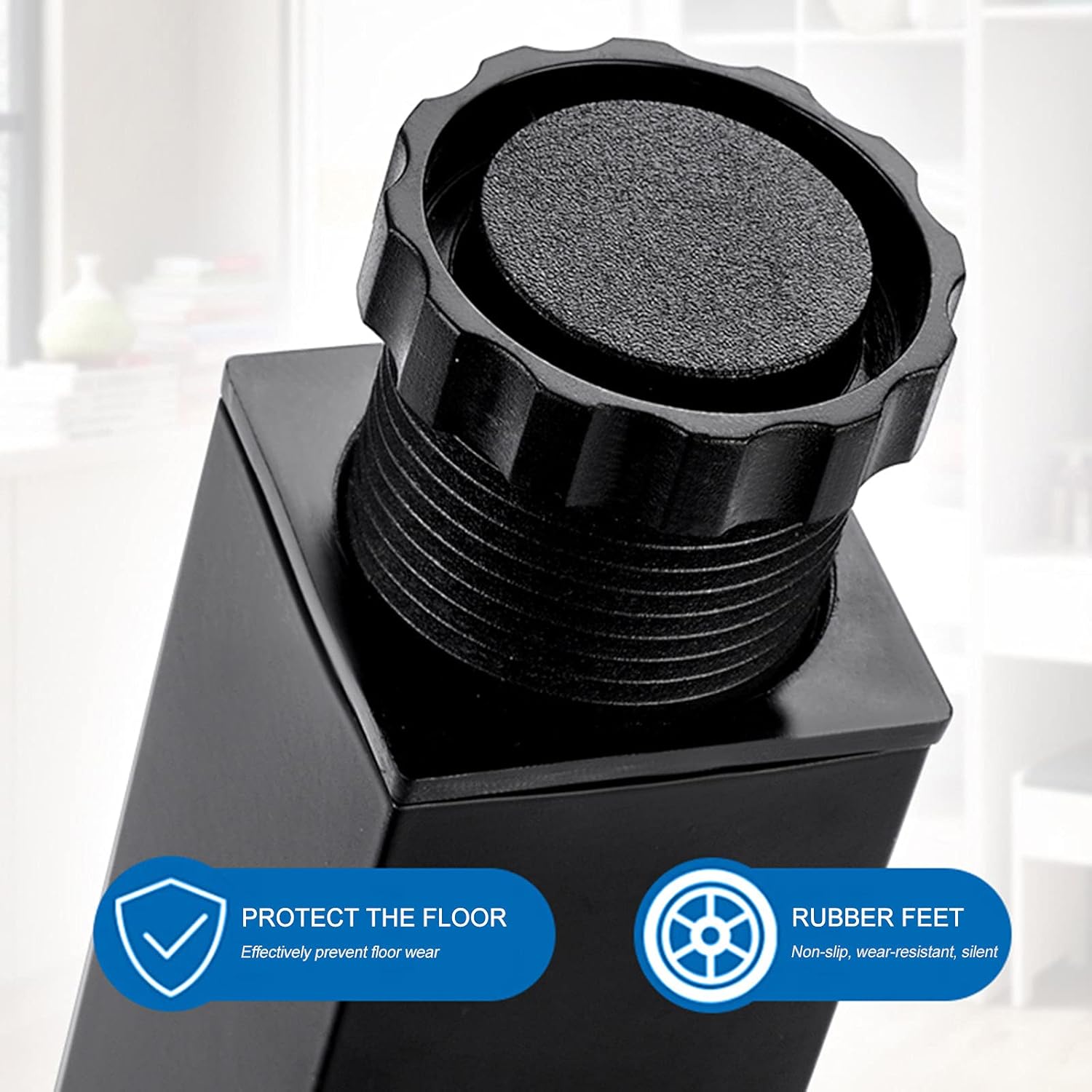 家具の脚 ホワイト、ブラック、4個のモダンなデザインのキャビネット脚、高さ調節可能な足、アルミテーブルDIYキッチンとバスルームの交