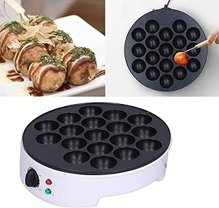 Takoyaki Maker,750W Non-Stick Octopus Grill Tray 18 Holes Two-Sided Heating Kitchen Electric Machine for Making Japanese Takoyaki Octopus Balls(uk)