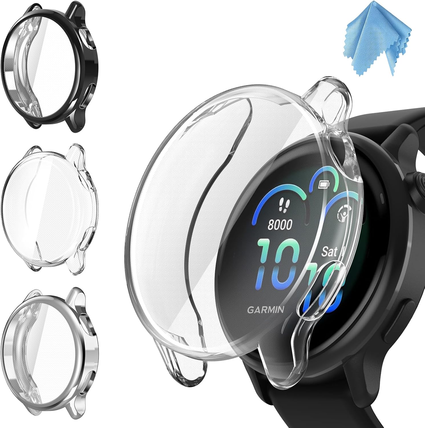 Fintie 3 Packs Screen Protector Case Compatible with Garmin Vivoactive 6