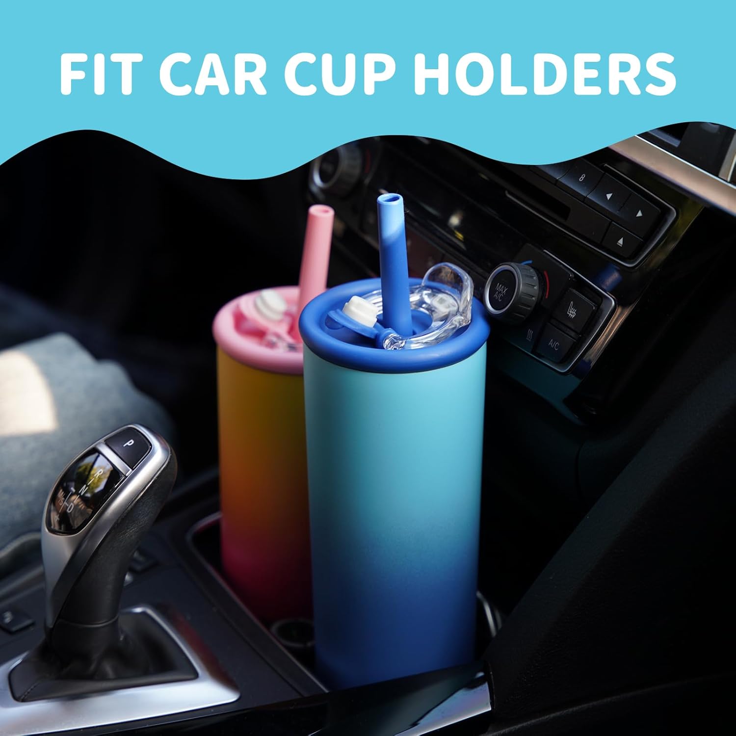 20oz Insulated Tumbler with Lid and Straw, Reusable Iced Coffee Cup with Lid, Travel Coffee Mug, BPA-Free, Leak-Proof and Durable, Bean Paste Green - Image 2