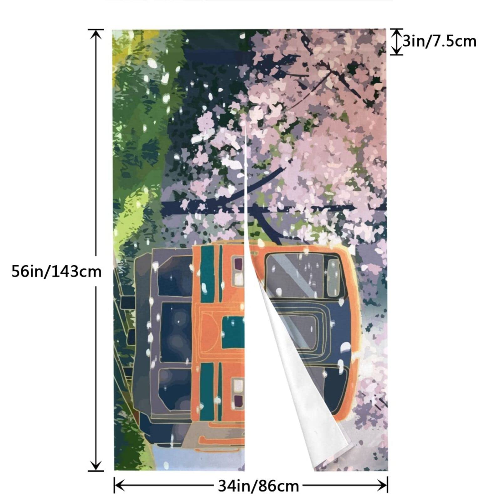 Amazon｜のれん 暖簾 桜 電車 ピンク みどり すだれ おしゃれ 遮光