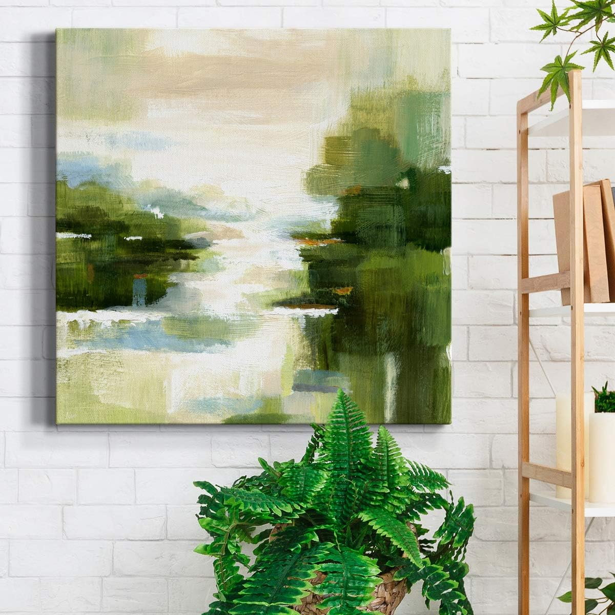 Square Canvas Wall Art Print Abstract Flower Picture Painting Decoration for Living Room Bedroom Bathroom Office, Ready to Hang