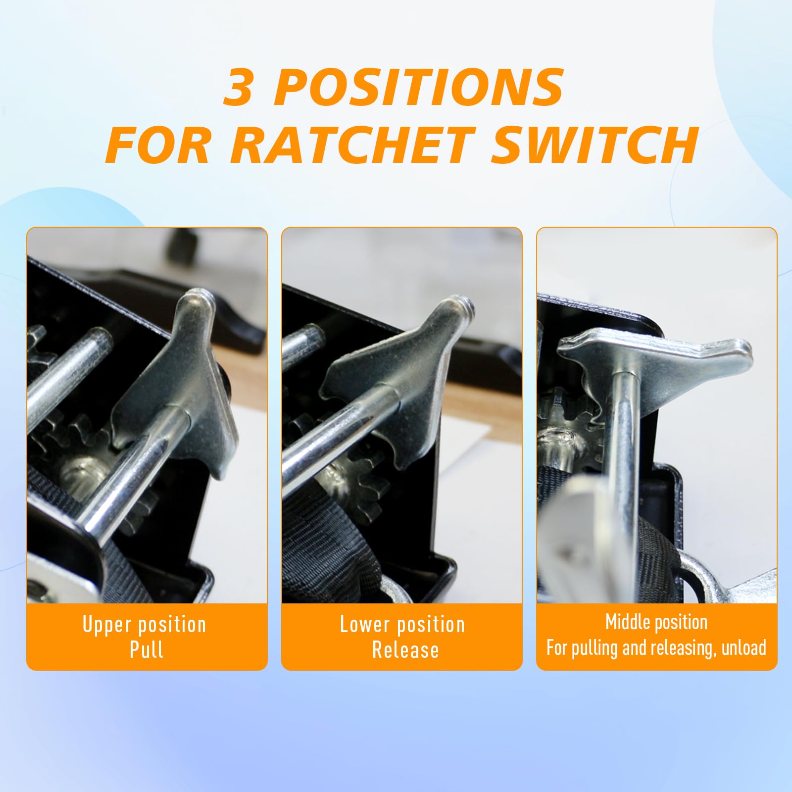 Hand Winch, Boat Trailer Winch Hand Winch with 10M (33FT) Polyester Strap and Two-Way Ratchet, 3500LBS Pulling Capacity, Heavy Duty Manual Operated Hand Crank Winch for Trailer, Boat or ATV Towing — view 4