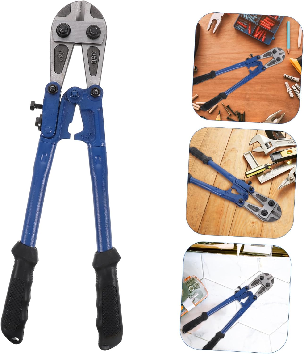 STOBAZA 14-Inch Heavy Duty Bolt Cutter Ergonomic Grip Alloy Steel Cable and Wire Cutting Tool for Chain Link and Barbed Wire