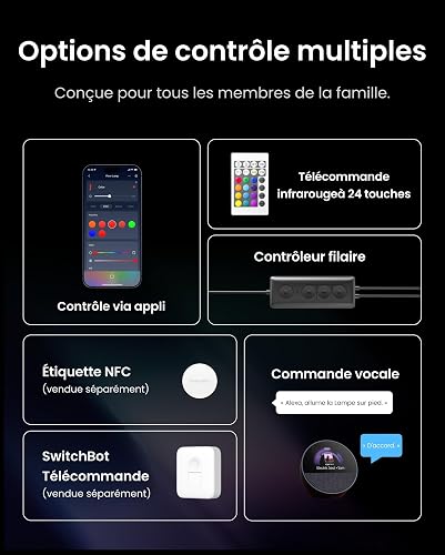 SwitchBot Matter Lampada da Terra LED, RGBCCT Piantana Lampada da Terra Compatibile con Apple Home, Alexa, Google Home, Telecomando e App, Luce Calda/Fredda, 16 Mln Colori, Musica Sincronizzazione - 7