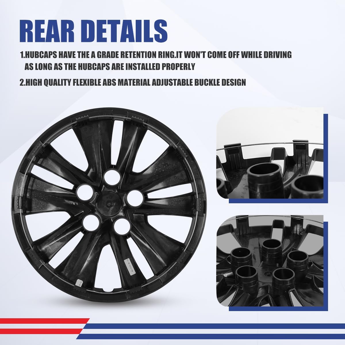 16" Hubcaps for Nissan SENTRA 2020 2021 2022 2023, 16 Inch Wheel Rims Cover Fits 2024 2025 Sentra, Snap On Installation, Set of 4, Black Lacquer