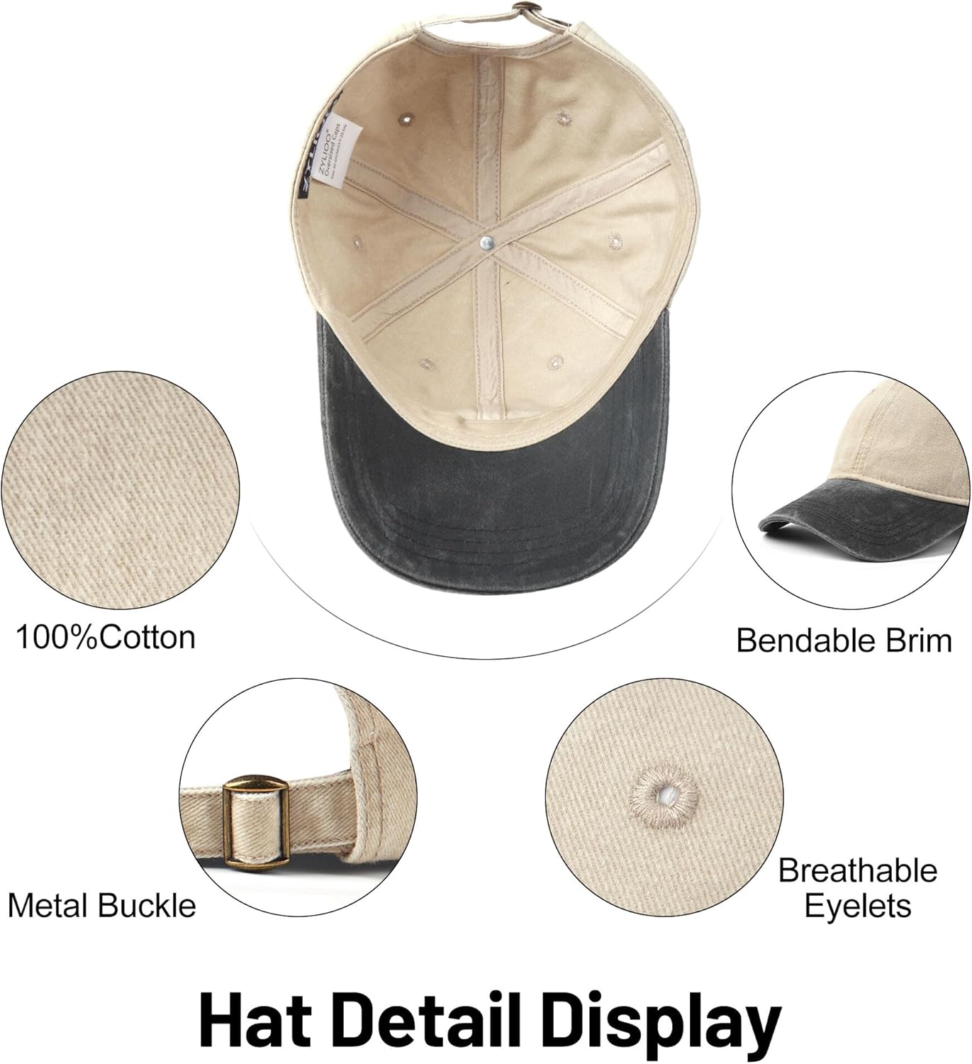 XXL Baseball Cap For Big Heads, Soft Crown Washed Dad Hat, Oversized Denim Cap For Men Women Golf, Travel, Daily Wear