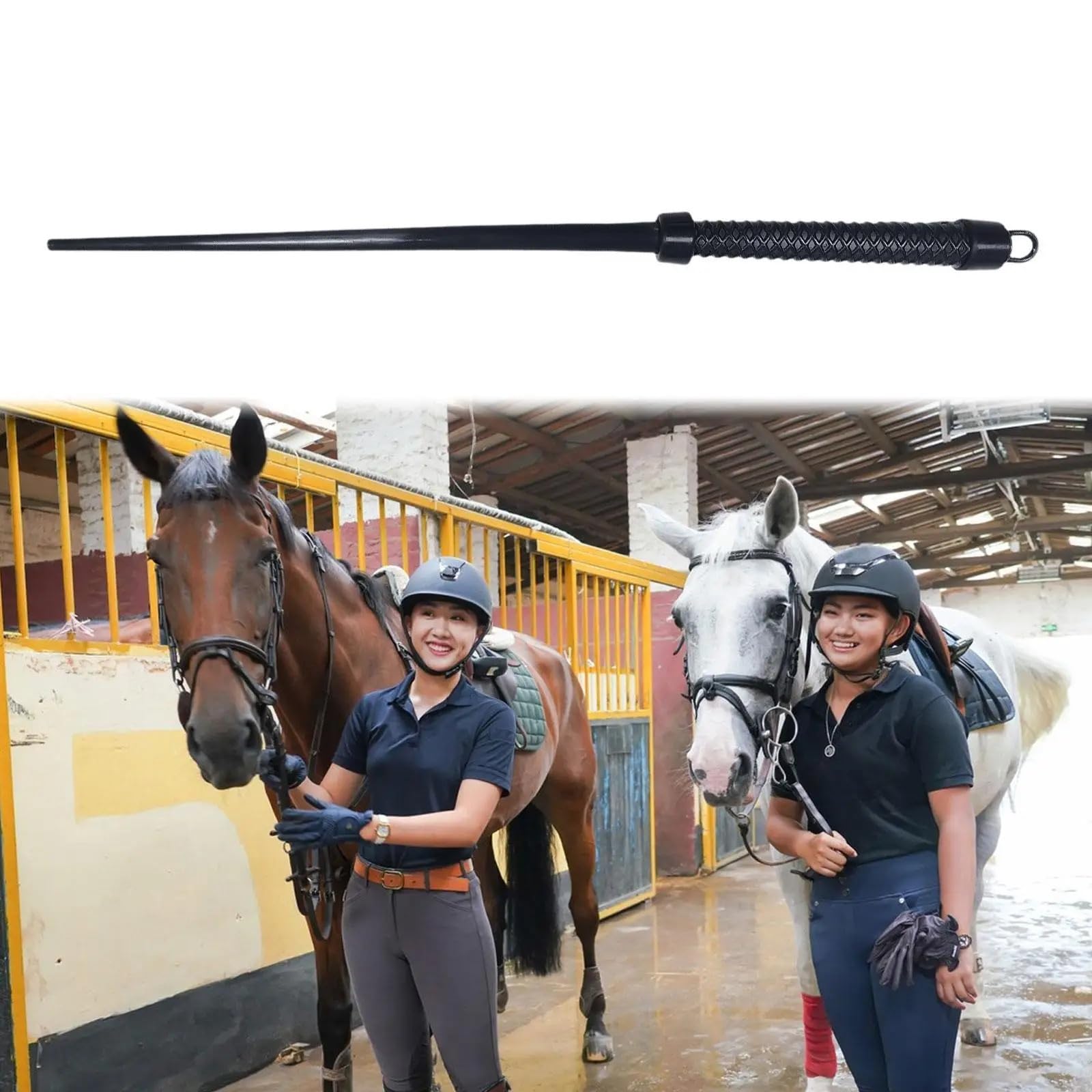 Fusta Caballo Látigos de Entrenamiento 23 pulgadas/60 cm, látigo sólido y Ligero fácil Transportar for entusiastas Profesionales
