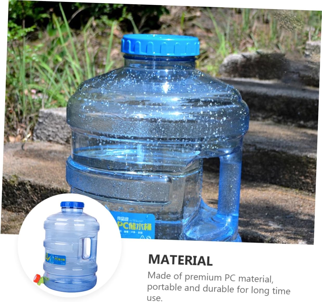 1pc Portable Outdoor Water Bucket Faucet Water Container for Car Camping Hiking and Self-driving Storage