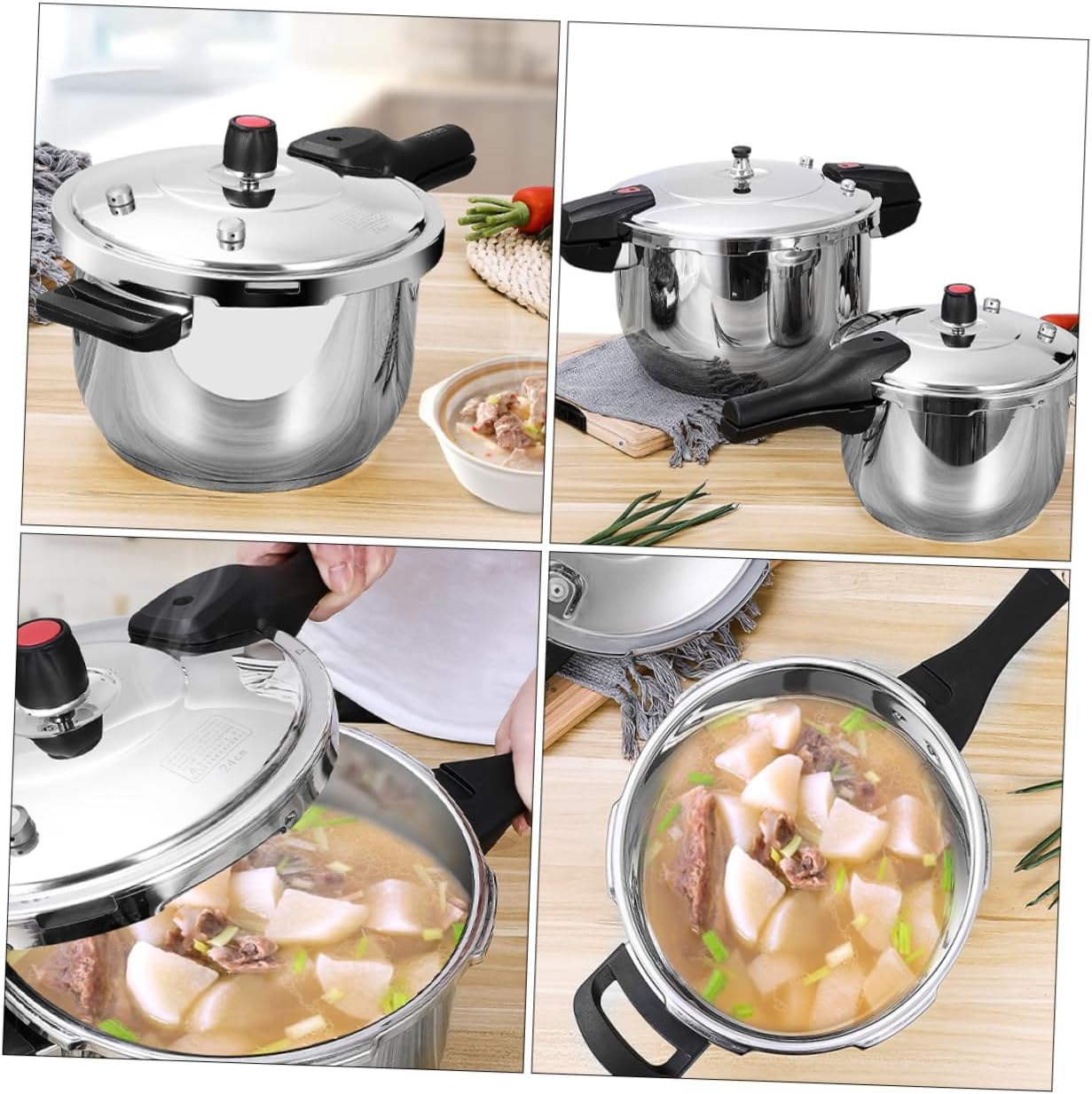 Luxshiny Cooking Pot Kitchen Pressure Cooker Stainless Steel Gas Stove/induction Cooker Explosion-proof Portable Handle