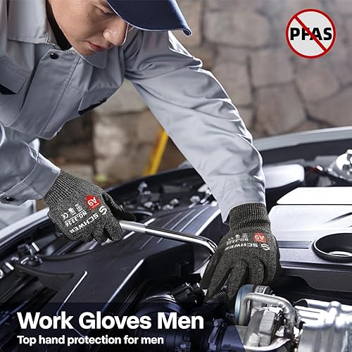 Miniatura 23 de Schwer ProGuard Highest Level Cut Resistant Work Gloves PR3326 for Extreme Protection，ANSI A9 Cut Gloves with Reinforced Thumb, Non Slip, Non PFAS